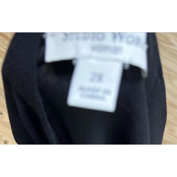 Studio Works Burnout cardigan sweater, Black with lace & sleeve trim, NWT 2X - Picture 7 of 8